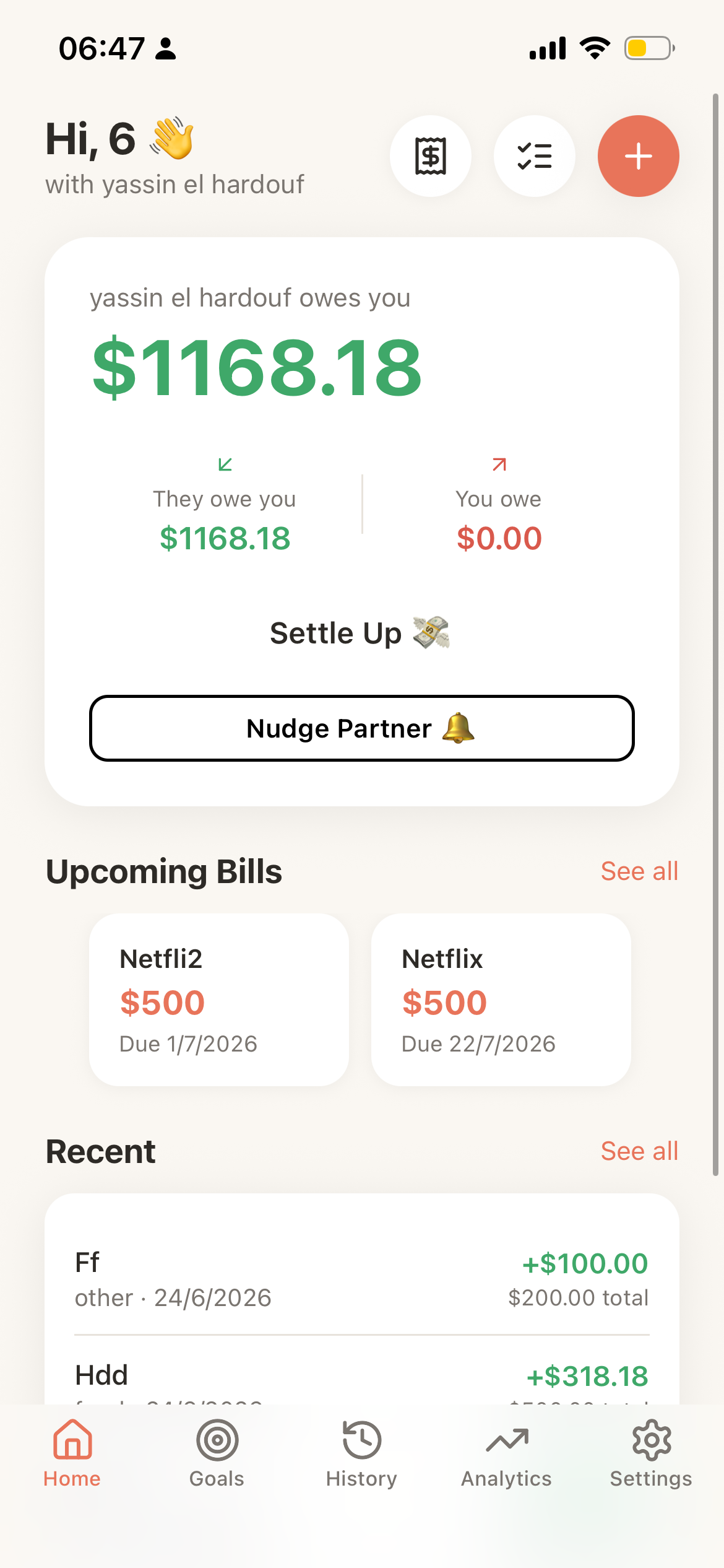 Mutual home screen